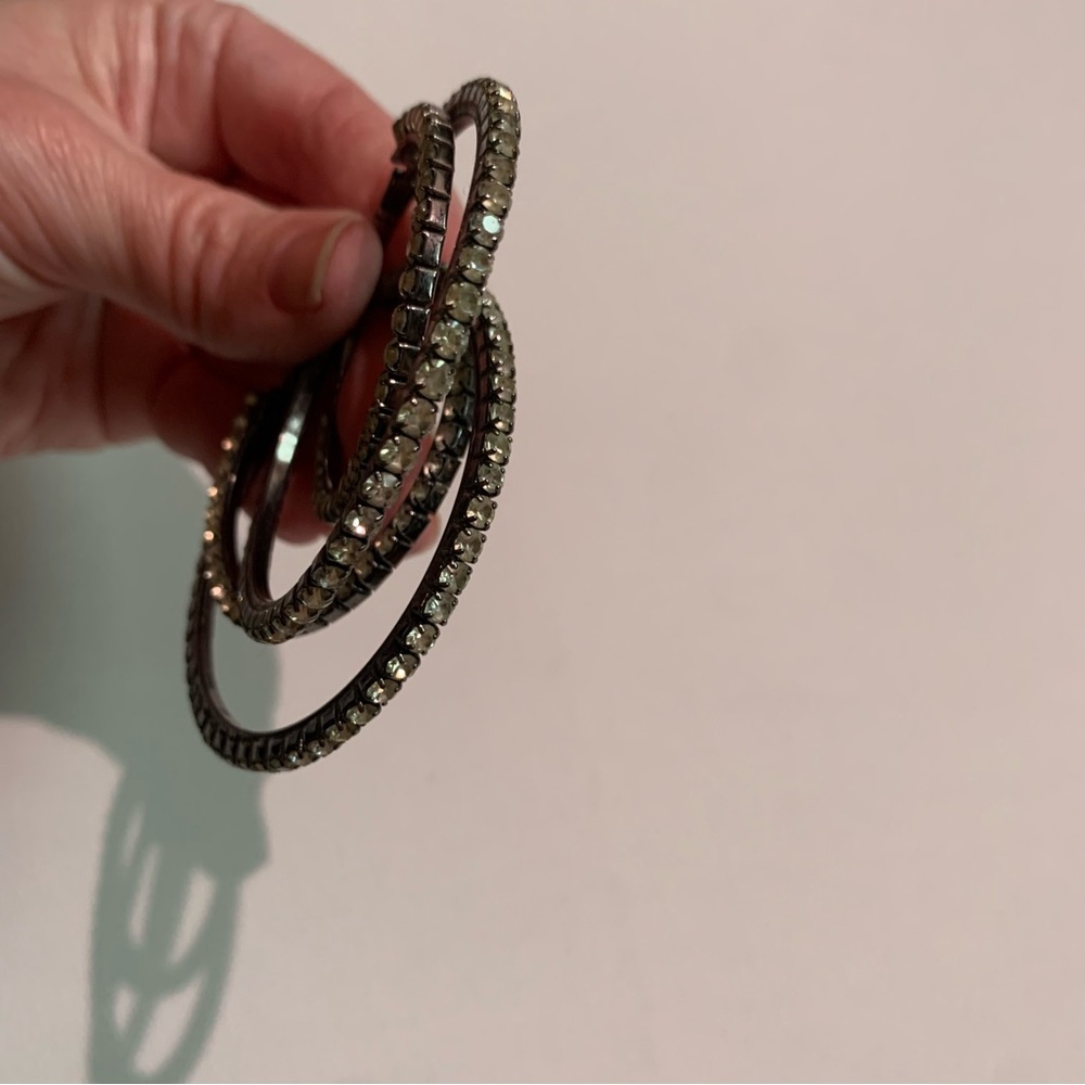 Express Rhinestone Hoops Earrings - Picture 7 of 8